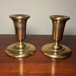 Vintage Colonial Williamsburg Style Brass Taper Candlestick Holders Set